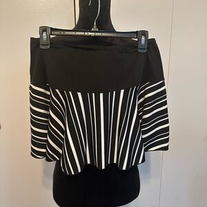 A. Byer Black and White Striped Mini Skirt
